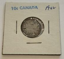 1902 Canada 10 Cents Silver Coin - Edward VII