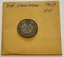 1917 Canada 10 Cents Silver Coin - Edward VII