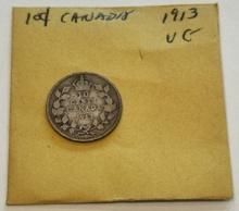 1913 Canada 10 Cents Silver Coin - Edward VII