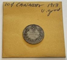 1913 Canada 10 Cents Coin - Edward VII