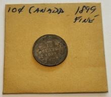 1899 Canada 10 Cents Silver Coin - Edward VII