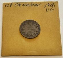 1906 Canada 10 Cents Coin - Edward VII