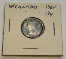1964 Canada 10 Cents Silver Coin - Elizabeth II