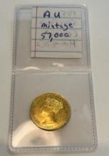 1851 Portugal Gold Maria II 5000 Reis Coin