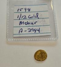 1598 Shaybanid gold 1/12 Mohur Coin
