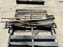 Small Pallet of Track Shovels & Post Hole Diggers