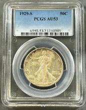 1929-S US Walking Liberty Half Dollar in PCGS AU53 holder