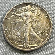 1916 US Walking Liberty Half Dollar, 90% silver