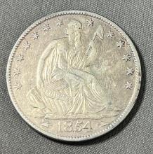 1854-O Seated Liberty Half Dollar w/ arrows, FULL LIBERTY