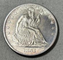 1861 Seated Liberty Half Dollar. Full LIBERTY