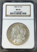 1882-CC Carson City Morgan Silver Dollar in NGC MS64 Holder