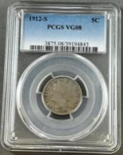 1912-S Liberty V Nickel in PCGS VG08 Holder