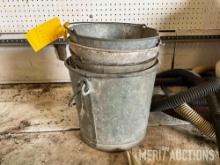 (5) galvanized buckets