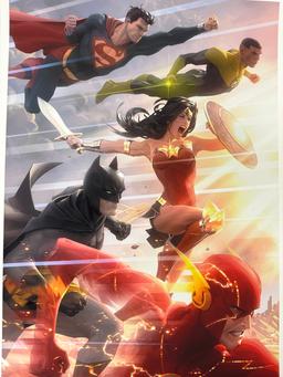 Justice League #49 Fine Art Print by Alex Garner 16x24 Warner Bros. Sample