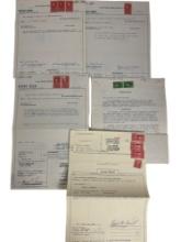 Vintage US Deeds and Grant Recepits with Revenue Stamps