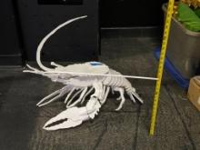 LARGE WHITE WOODEN LOBSTER