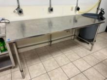 STAINLESS STEEL TABLE - 7'x3' TOP