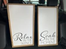 FRAMED DÉCOR "RELAX" IN THE SILENCE & "SOAK" IN THE MOMENT (AT PUBLIC STORA