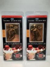 (2) FLEER Mark McGwire Limited Edition 23kt Gold Commemorative Cards