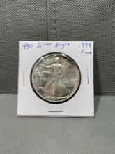 1oz 1990 Silver Eagle .999 Fine