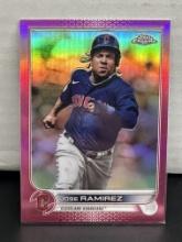 Jose Ramirez 2022 Topps Chrome Pink Refractor #151