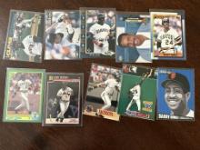 Barry Bonds Lot of 10 MLB Cards