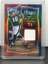 Jalen Reagor 2020 Panini Select Draft Pick Red Teal Prizm Rookie RC Patch Insert #DS-JRE