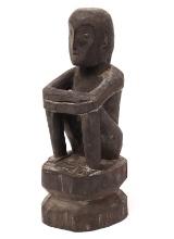 Seated Philippines Wood Carved Bulul, Rice Deity