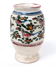 Turkish Painted Ceramic Vase, 19th C.