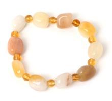 Beautiful Stone Beaded Bracelet with Amber Colored Beads