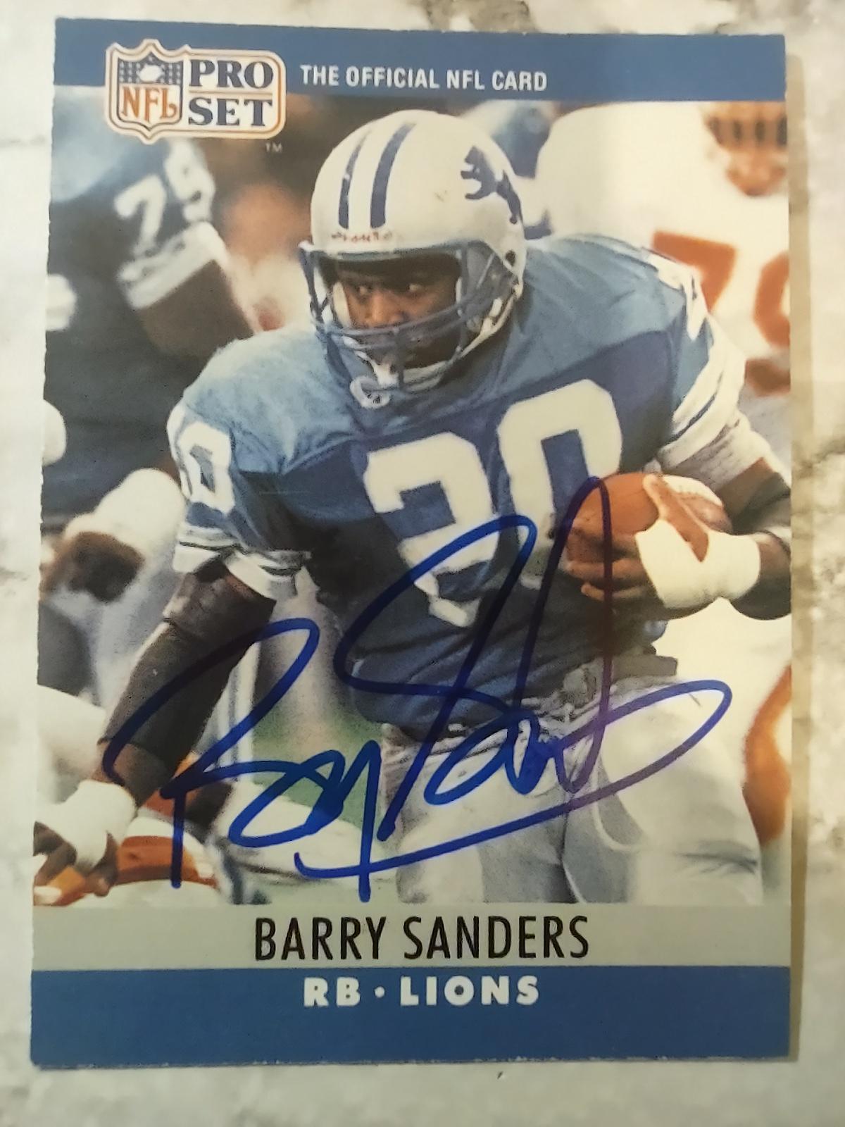 Hand Signed Barry Sander Card W/ COA