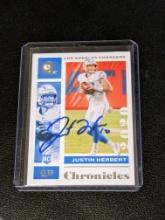 Justin Herbert RC autographed card w/coa