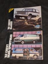 x2 1982 Chevrolet Chevy VANS / SPORTVANS Dealer Sales Catalog Brochure lot