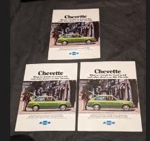 x3 Vintage 1977 Chevette Chevrolet Brochure lot