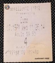 2014 Dumb movie ticket