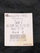 Taken 3 movie ticket 2015 Vintage