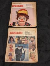 x2 "parade" Akron beacon journal lot - 1970's "letter from israel" / "the clown is a lady"
