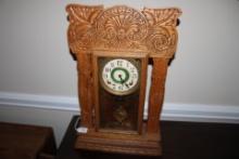 Oak Mantle Clock with Key