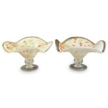 Pair of Murano Art Glass Compotes