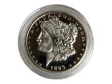 1/10 ounce .999 Fine Silver round - 1893