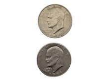Lot of 2 Eisenhower Dollars - 1972 & 1971