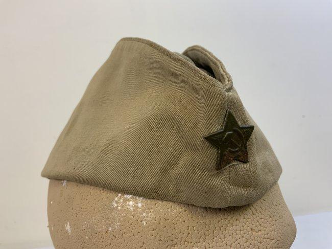 WWII STYLE SOVIET RUSSIAN PILOTKA HAT CAP WITH FIELD GREEN STAR