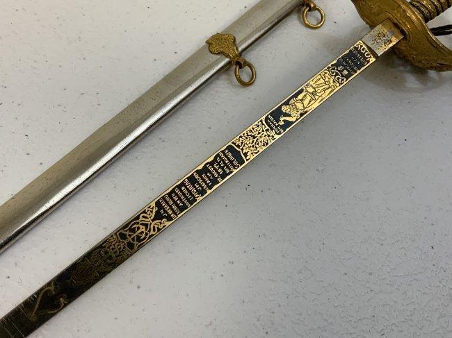 IMPERIAL GERMANY MINIATURE PRESENTATION SWORD WITH ENGRAVED GILDED BLADE