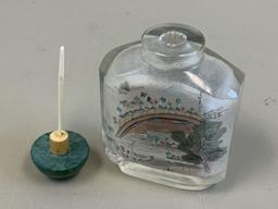 CHINESE PEKING GLASS REVERSE PAINTED SNUFF BOTTLE