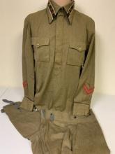 WWII USSR SOVIET RUSSIAN M35 OFFICER UNIFORM SHIRT AND BRITCHES
