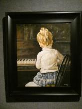 Brooks Girl at Piano Oil Painting