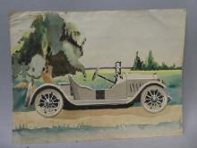 1921 Signed WM Norton Galveston Watercolor Painting of Mercedes