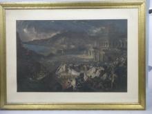 Antique Color Print of The Fall of Nineveh by John Martin