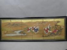 20th Century Hand Painted 6 Panel Chinese Folding Screen 100 Boys at Play