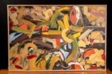 Large Vintage Abstract Painting by Val Welman